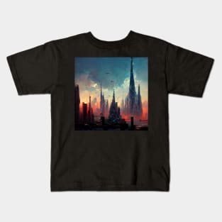 Future Metropolitan City - best selling Kids T-Shirt